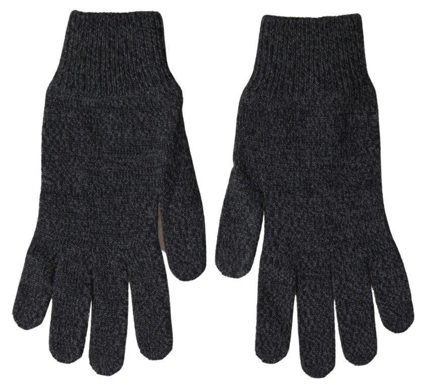 Gants Moufles Homme Dolce & Gabbana Gris en Laine Vierge Tricotés