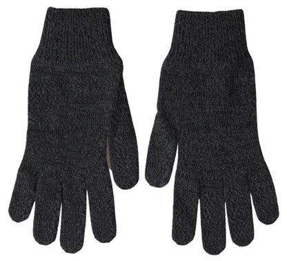 Gants Moufles Homme Dolce & Gabbana Gris en Laine Vierge Tricotés