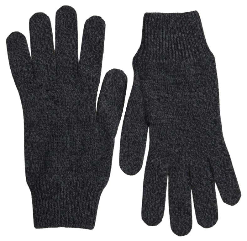 Gants Moufles Homme Dolce & Gabbana Gris en Laine Vierge Tricotés