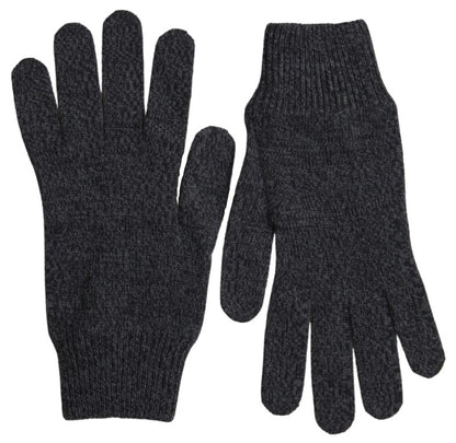 Gants Moufles Homme Dolce & Gabbana Gris en Laine Vierge Tricotés
