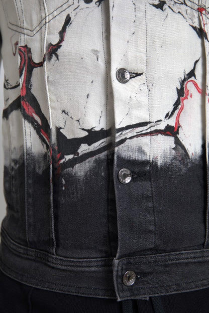Dolce & Gabbana Multicolor Cotton Collared Denim Jacket