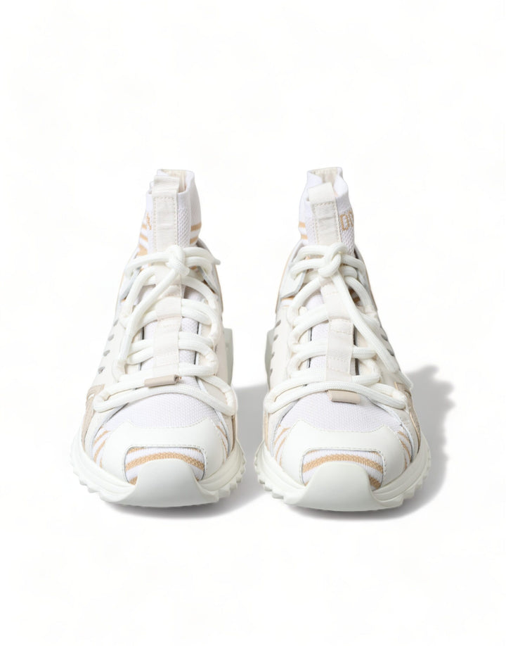 Zapatillas Dolce & Gabbana Sorrento en blanco y beige con diseño tipo calcetín