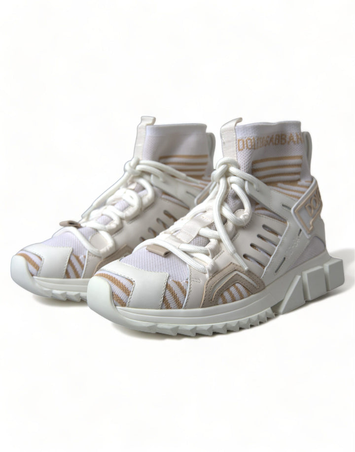 Zapatillas Dolce & Gabbana Sorrento en blanco y beige con diseño tipo calcetín