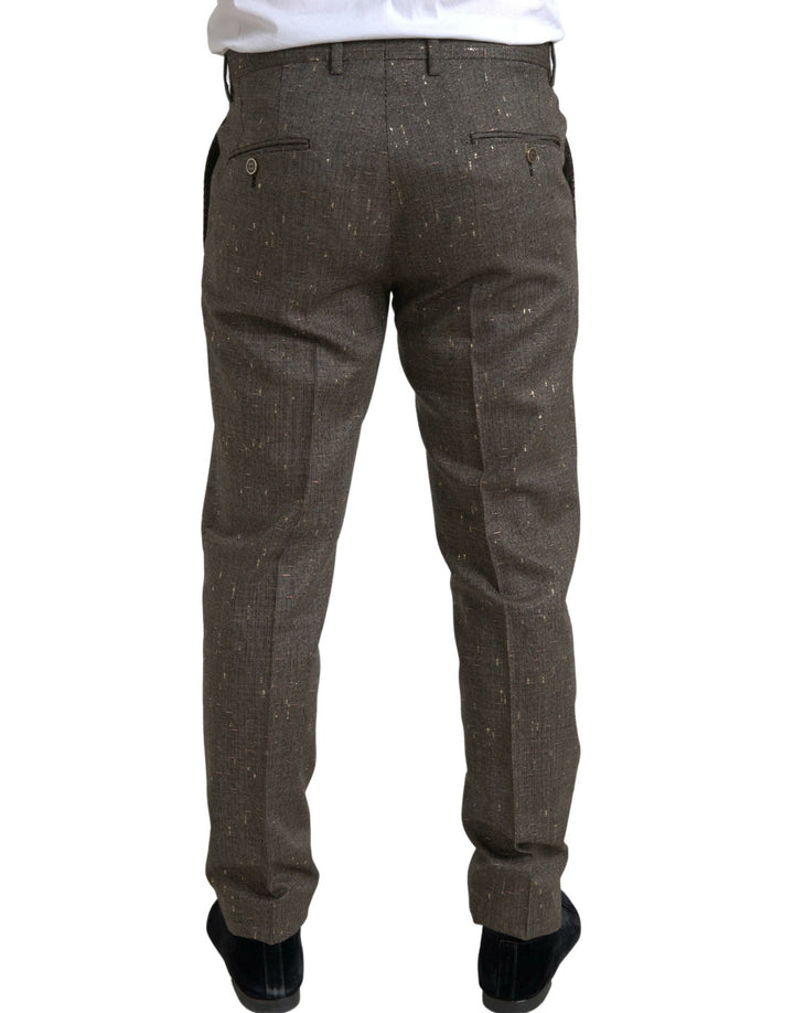 Pantalon skinny en laine marron Dolce & Gabbana pour homme
