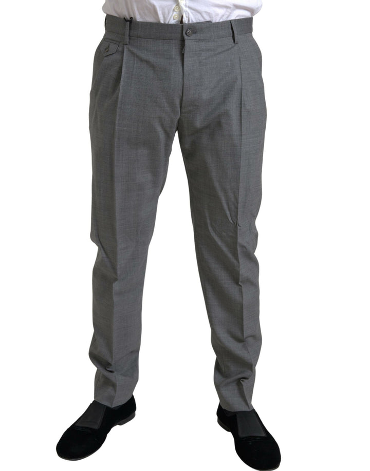 Pantalon de costume skinny pour homme Dolce & Gabbana en laine grise