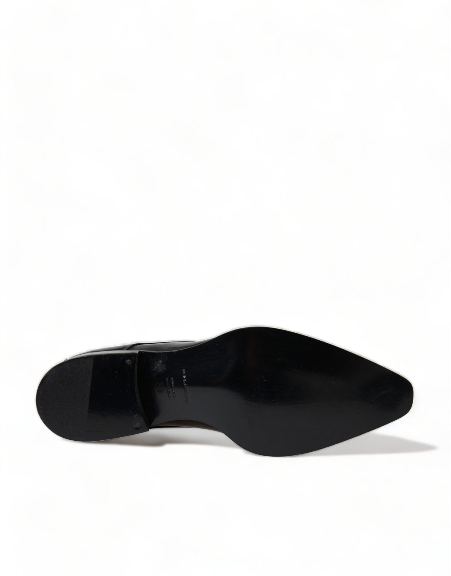 Zapatos planos formales con cordones de cuero negro Dolce & Gabbana