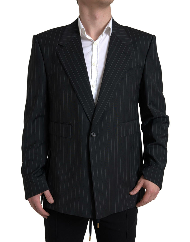 Blazer SICILIA de botonadura sencilla a rayas negras de Dolce & Gabbana