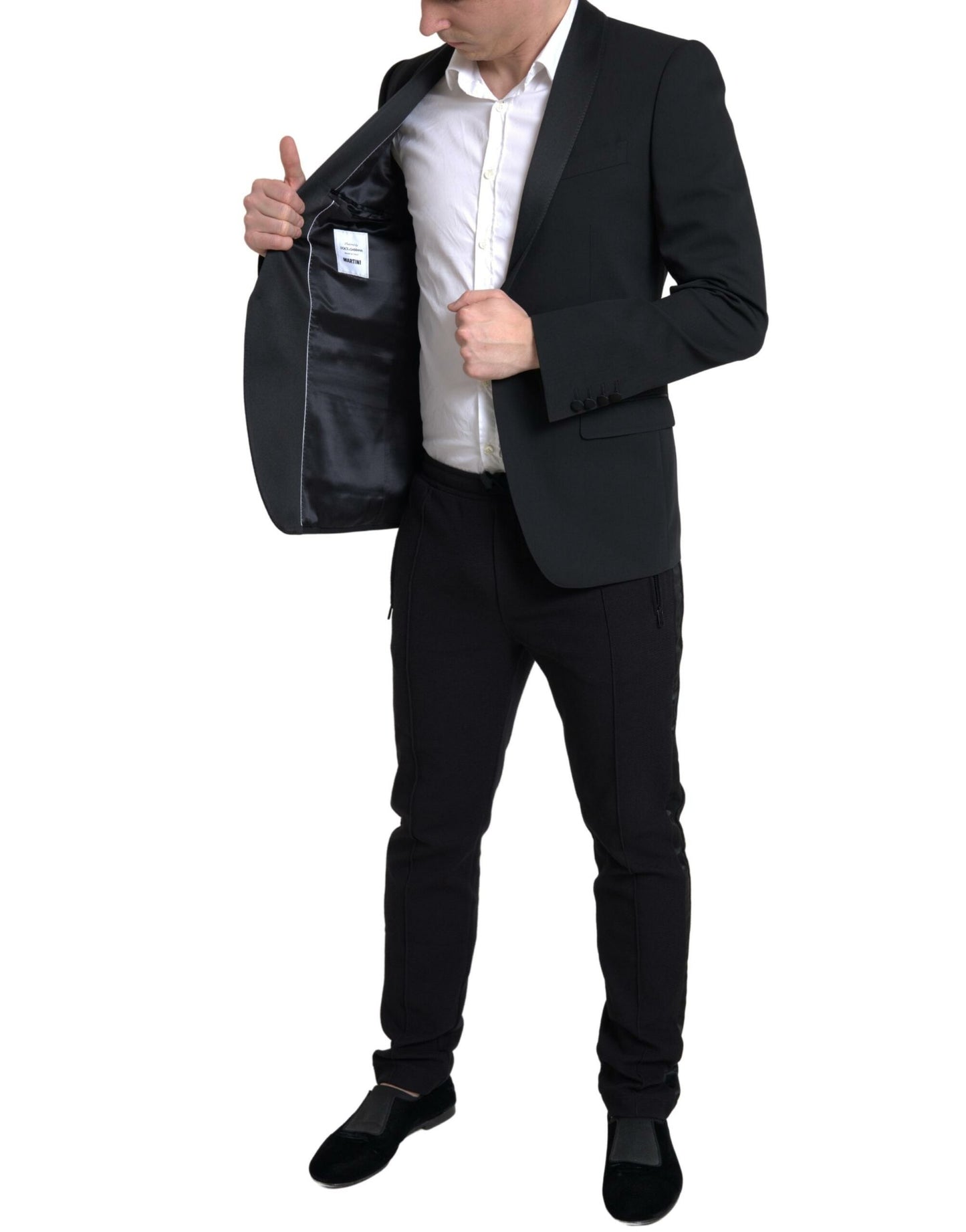 Blazer simple boutonnage MARTINI en laine noire Dolce & Gabbana
