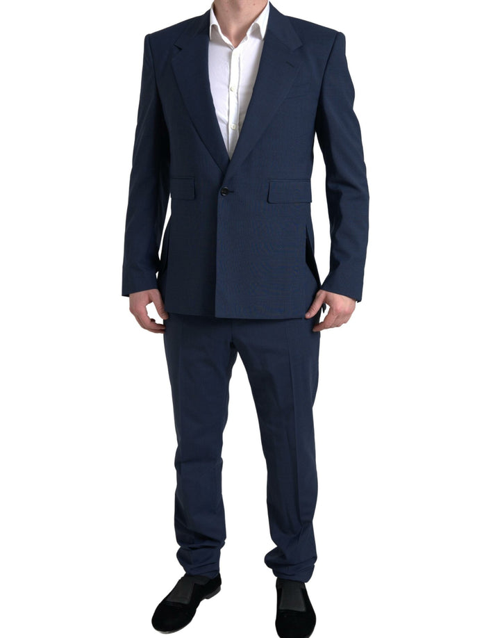 Traje SICILIA de Dolce & Gabbana azul de 2 piezas de botonadura sencilla