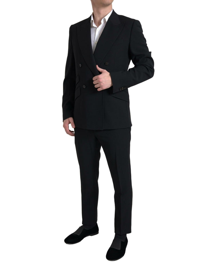 Traje SICILIA de dos piezas cruzado Dolce & Gabbana negro