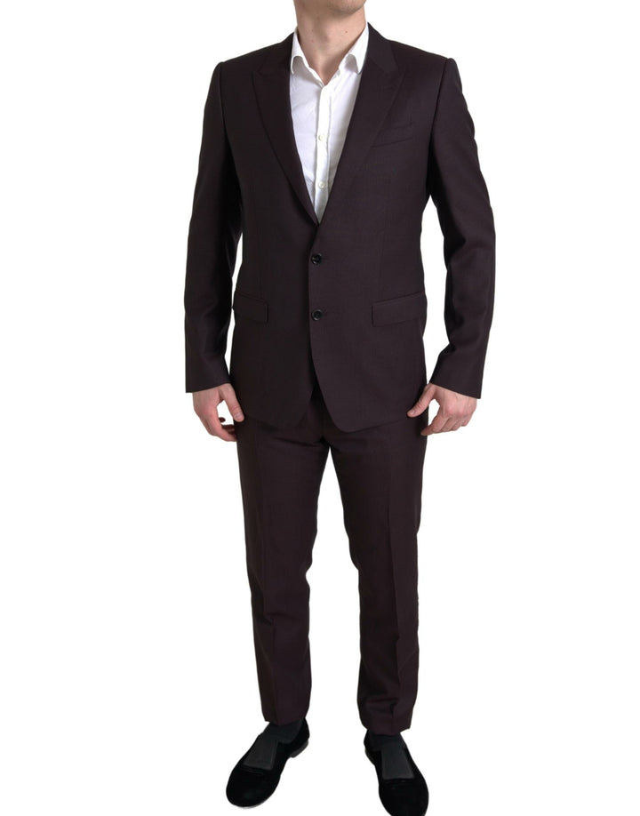Traje MARTINI de 2 piezas cruzado Dolce & Gabbana color granate