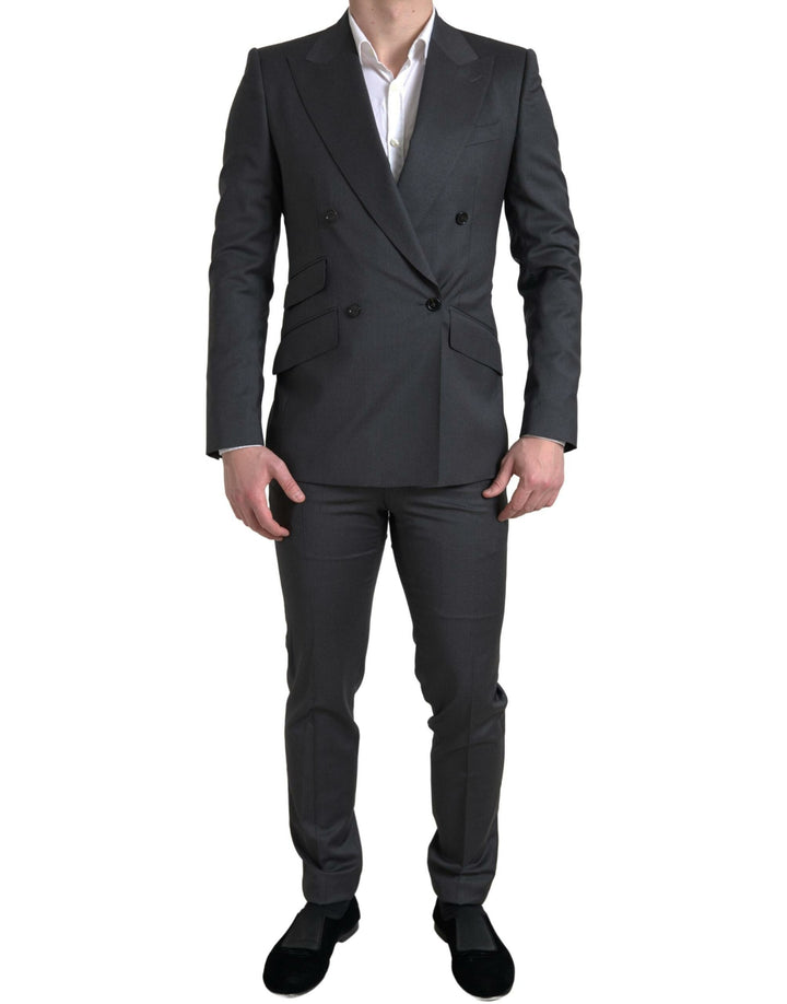 Traje SICILIA de dos piezas cruzado gris de Dolce & Gabbana