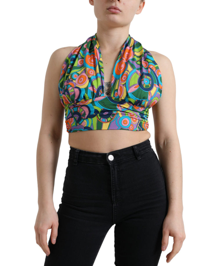 Débardeur court sans manches dos-nu multicolore Dolce & Gabbana