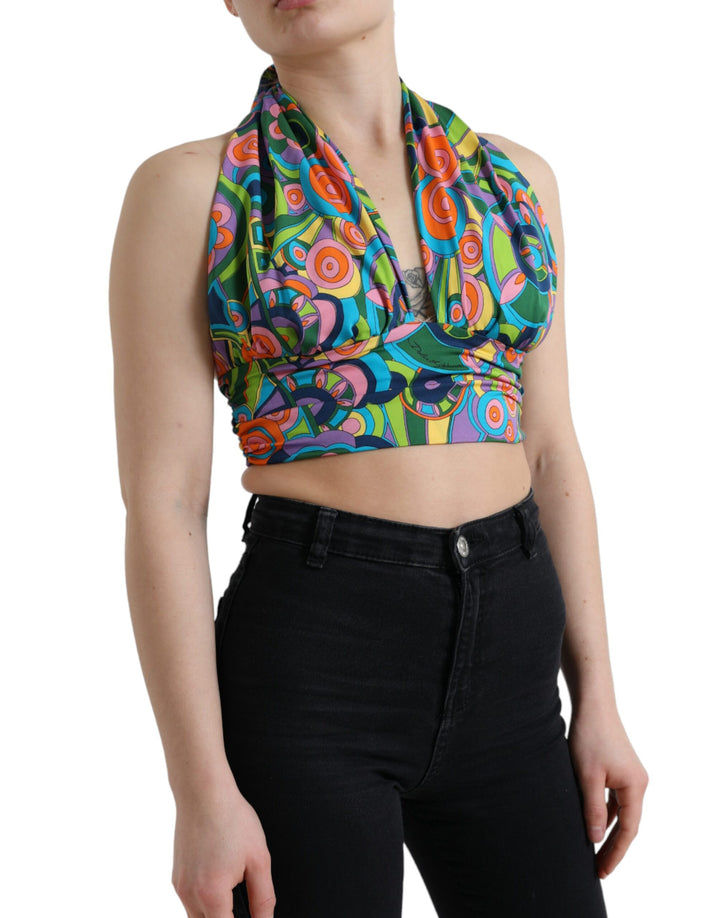 Débardeur court sans manches dos-nu multicolore Dolce & Gabbana