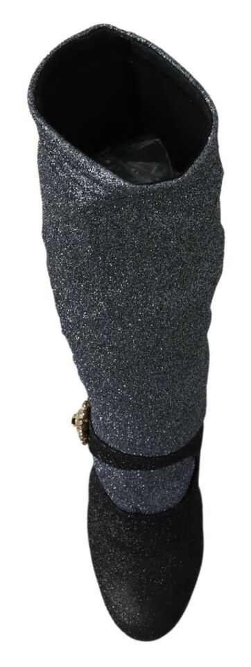Zapatos botines Mary Janes de cristal negro Dolce & Gabbana