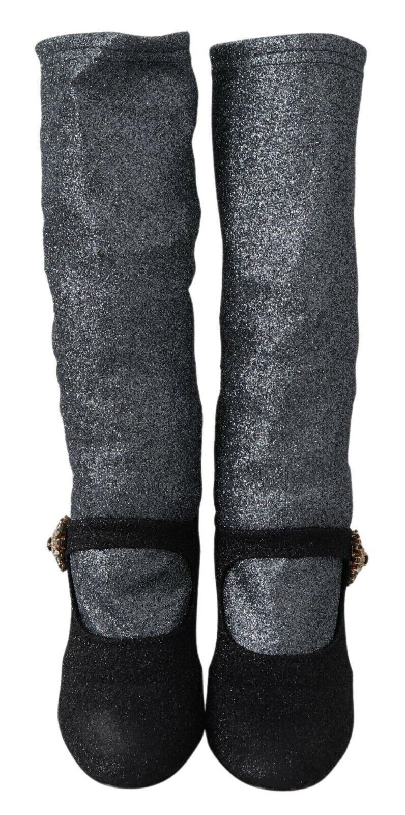 Zapatos botines Mary Janes de cristal negro Dolce & Gabbana