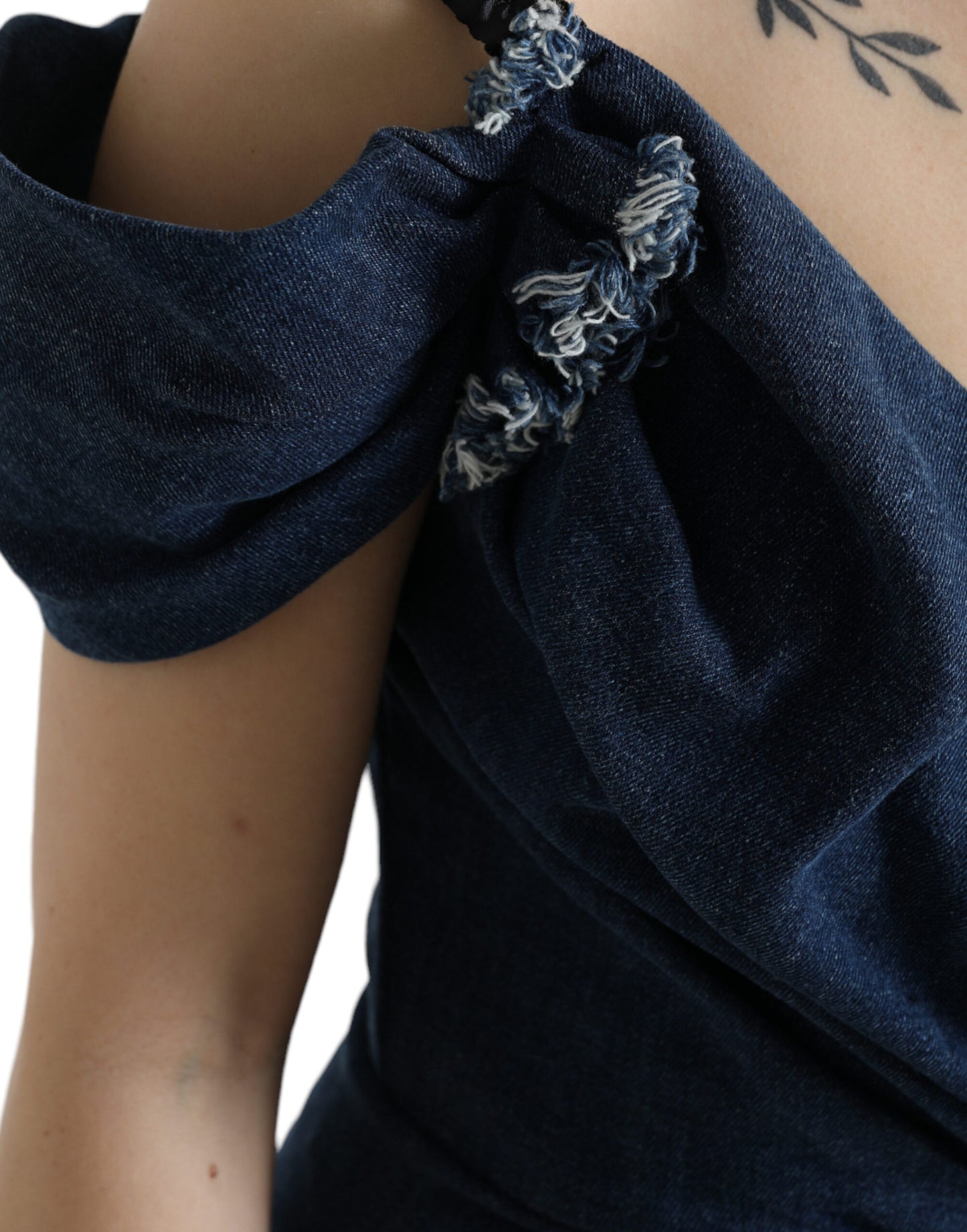 Mini-robe Dolce & Gabbana en jean bicolore patchwork bleu