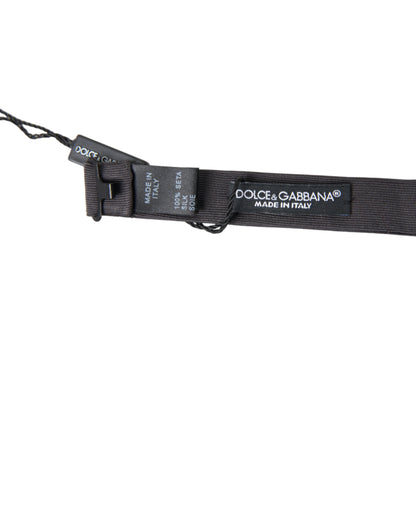 Nœud Papillon Dolce & Gabbana en Soie Gris Foncé Réglable pour Homme