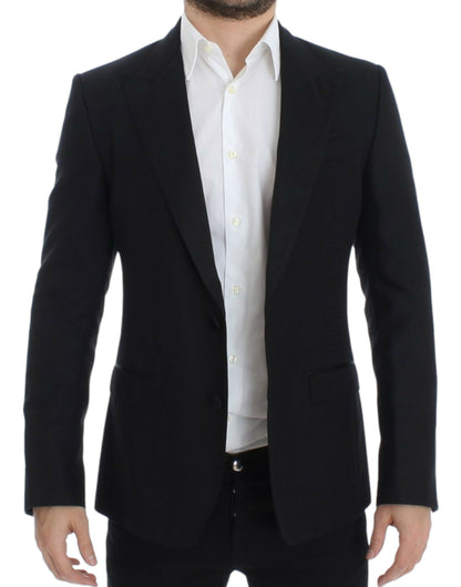 Blazer Dolce & Gabbana SICILIA en laine et soie noires