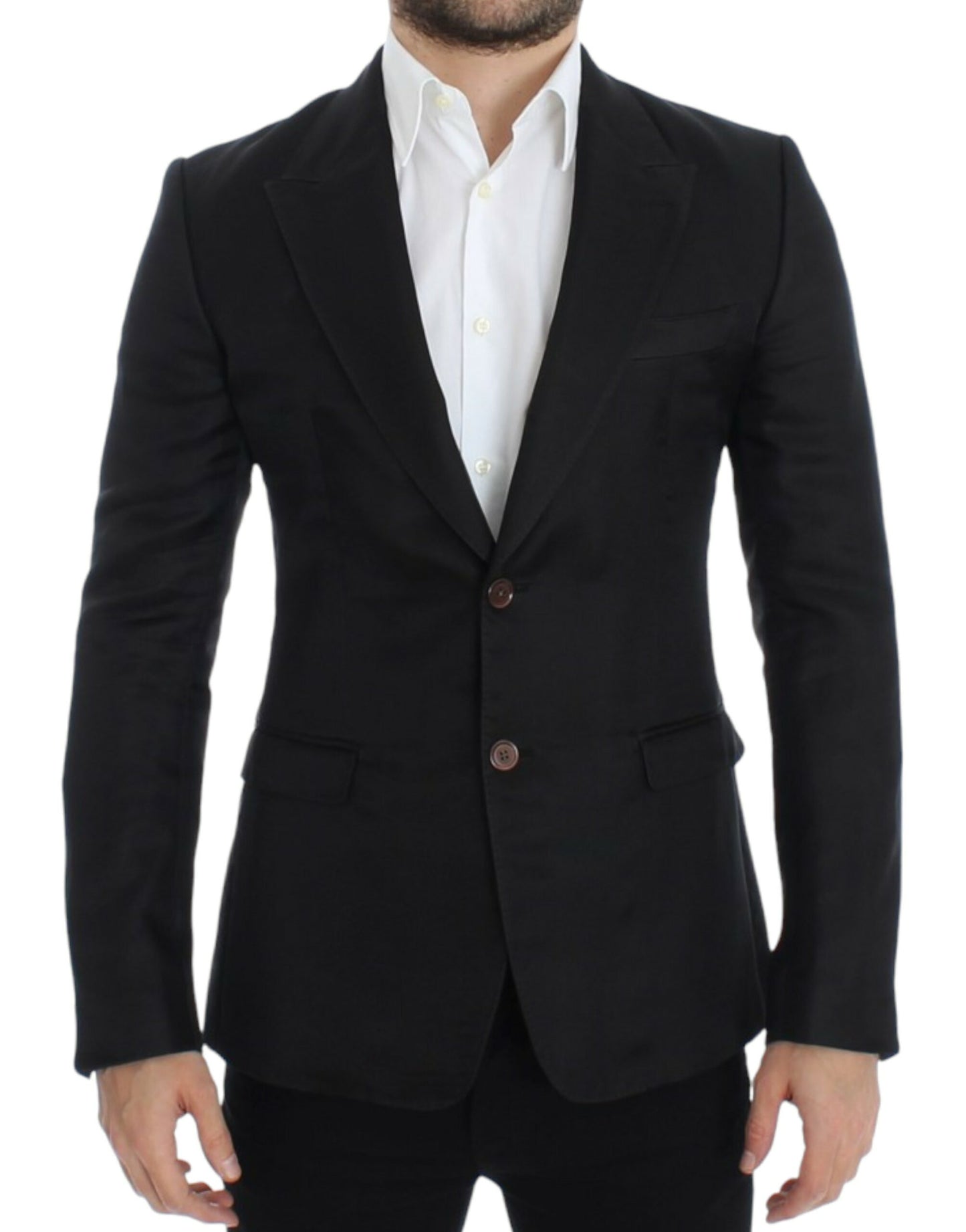 Blazer Dolce & Gabbana noir en soie coupe slim