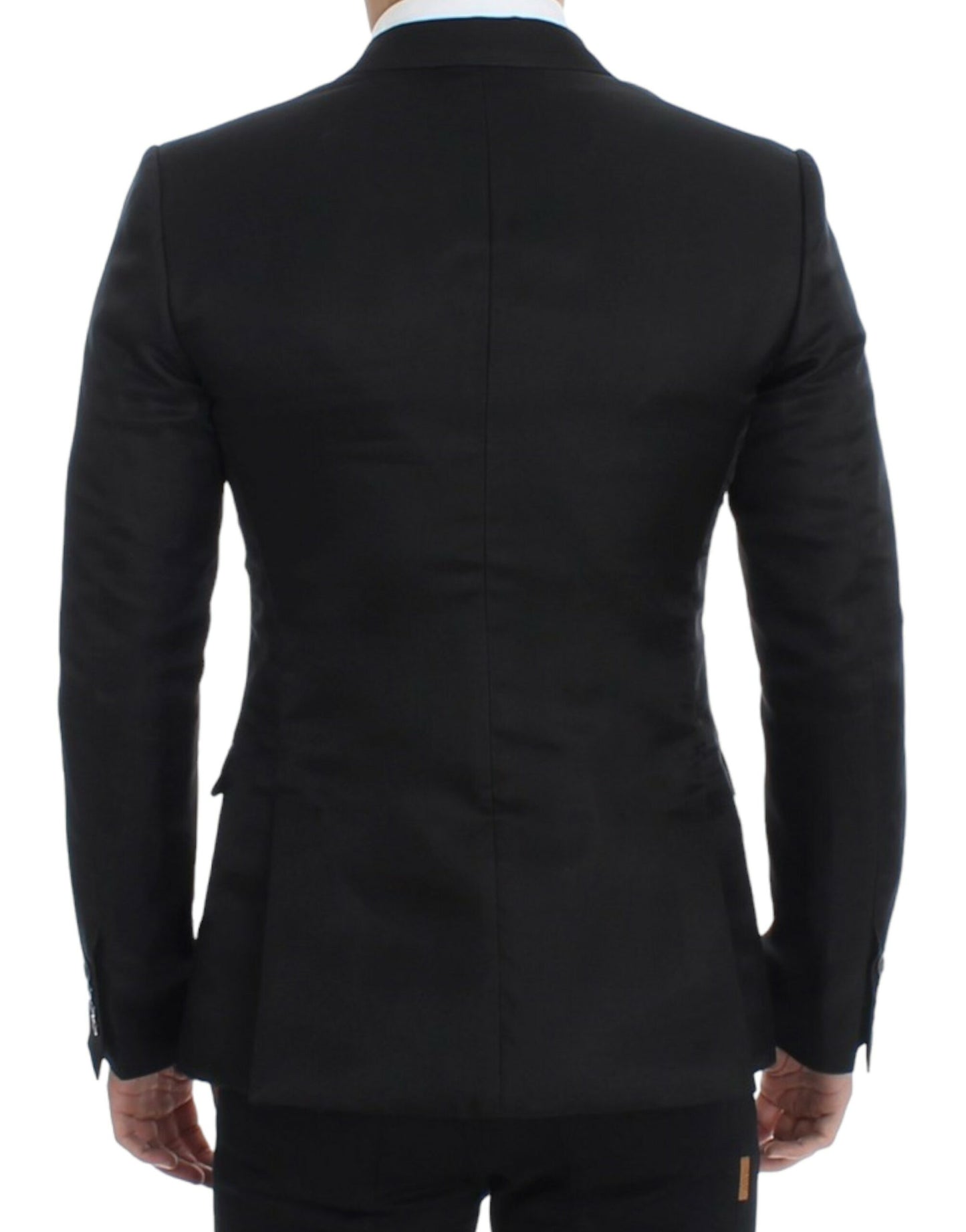 Blazer Dolce & Gabbana noir en soie coupe slim