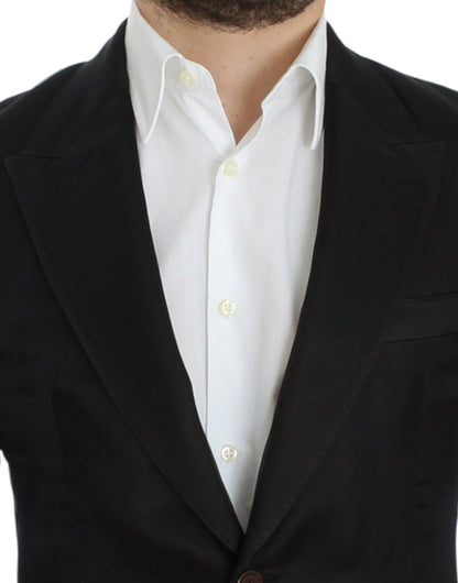 Blazer Dolce & Gabbana noir en soie coupe slim