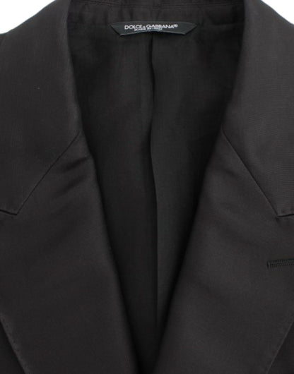 Blazer Dolce & Gabbana noir en soie coupe slim