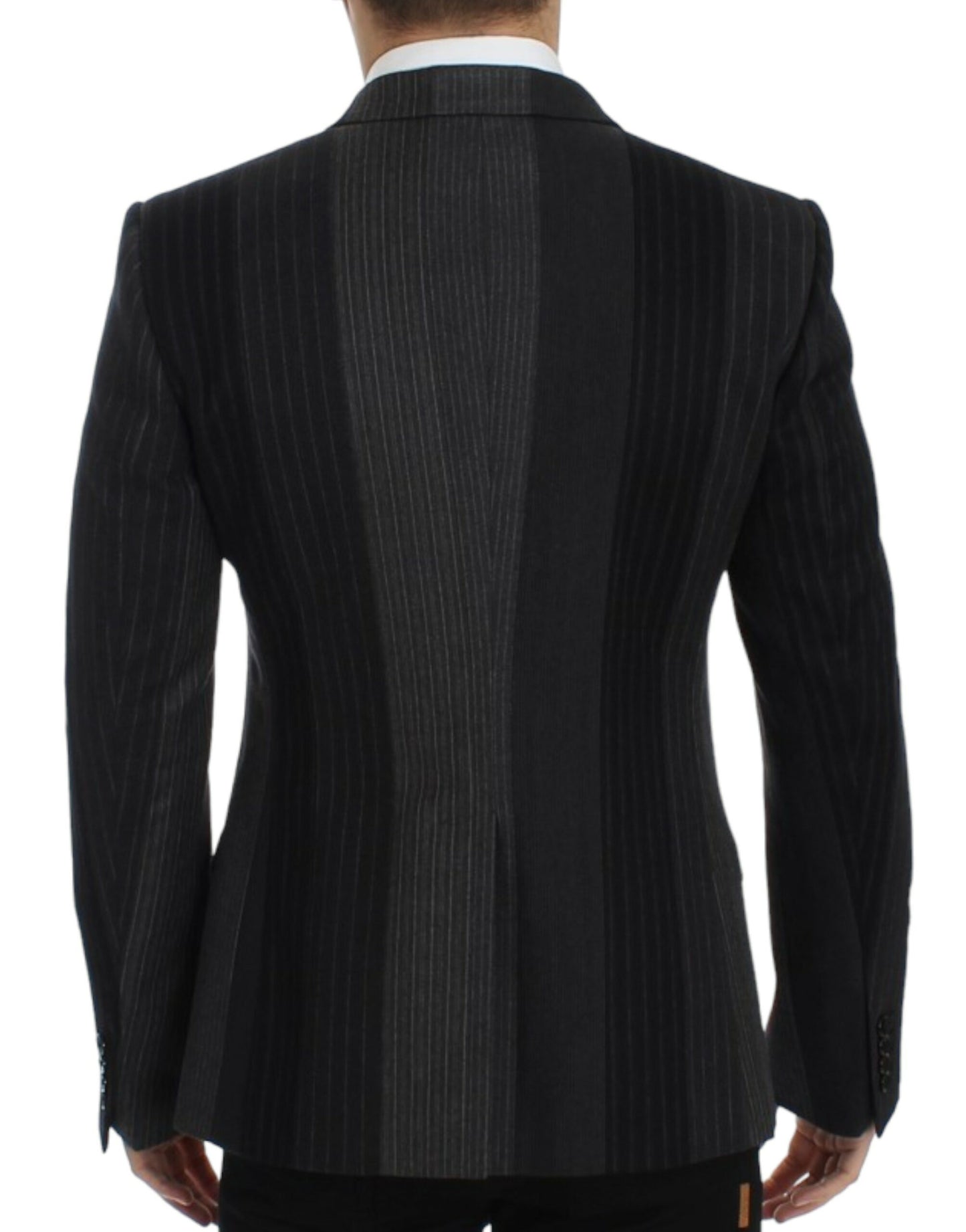 Blazer Dolce & Gabbana en laine stretch rayée grise
