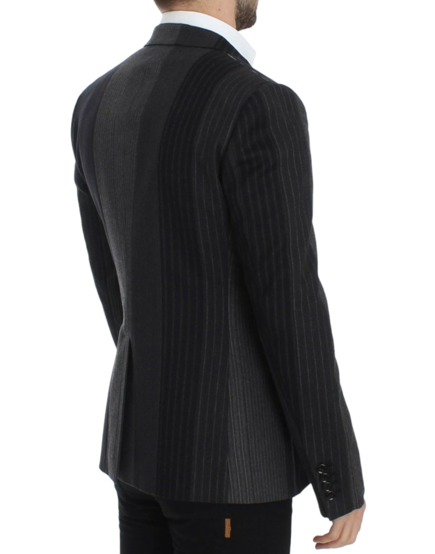 Blazer Dolce & Gabbana en laine stretch rayée grise