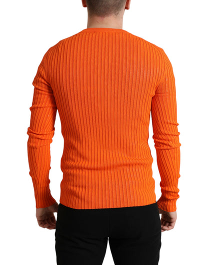 Pull Homme Col Rond en Maille Orange Dolce & Gabbana