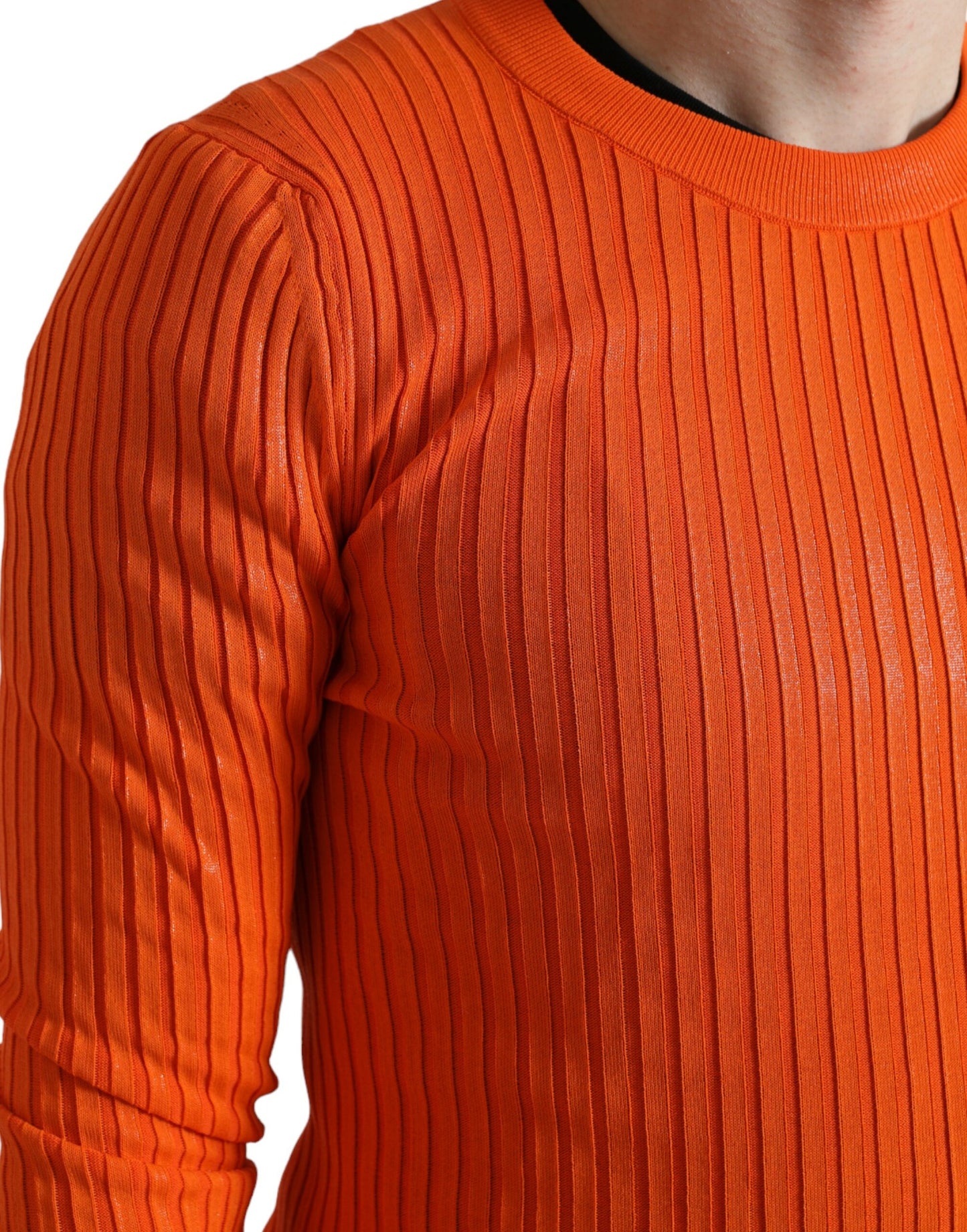 Pull Homme Col Rond en Maille Orange Dolce & Gabbana