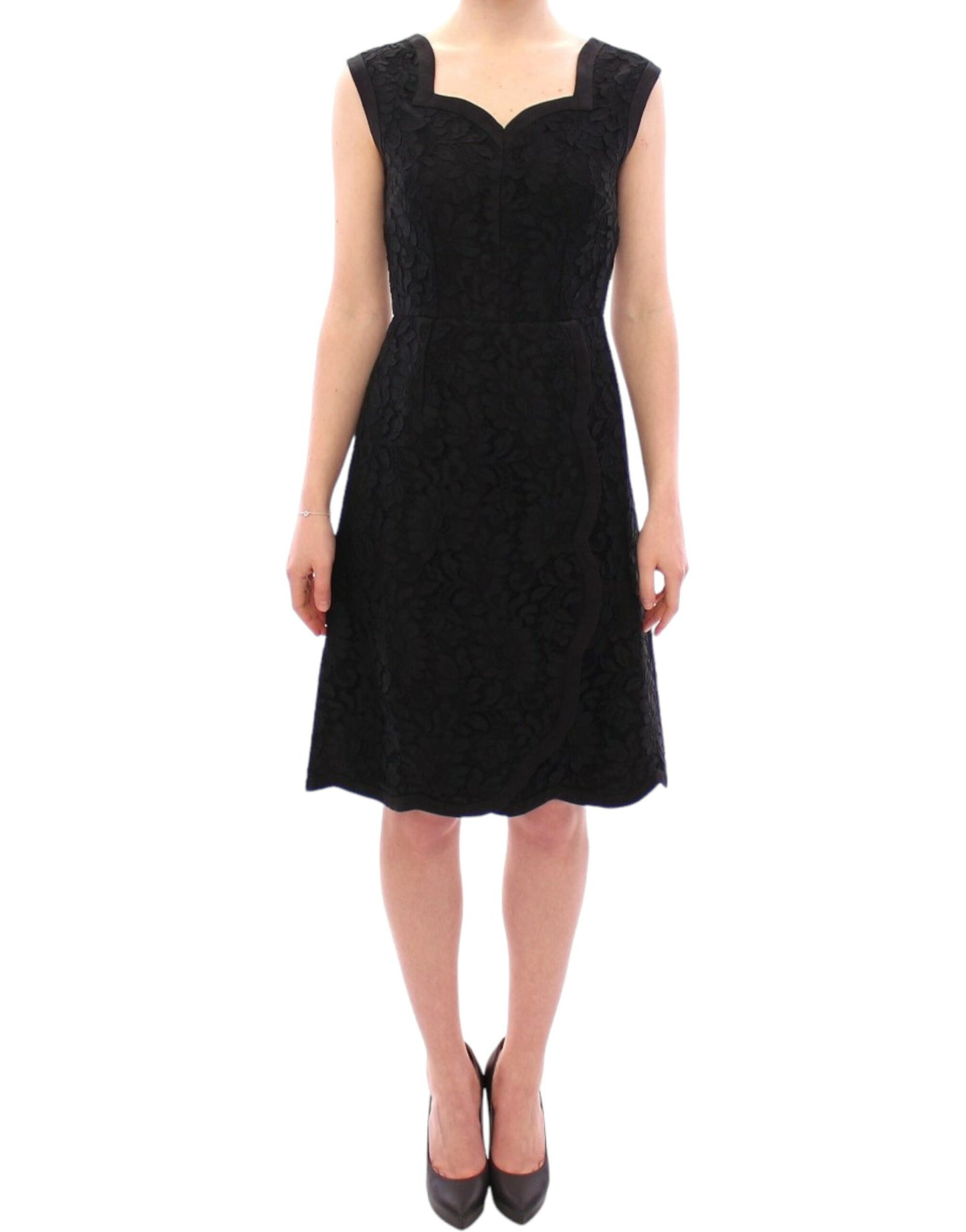 Robe Dolce & Gabbana en dentelle florale noire motif Sicily (défilé)