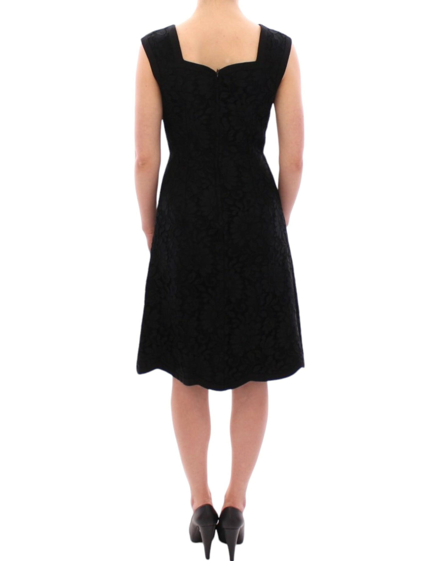 Robe Dolce & Gabbana en dentelle florale noire motif Sicily (défilé)