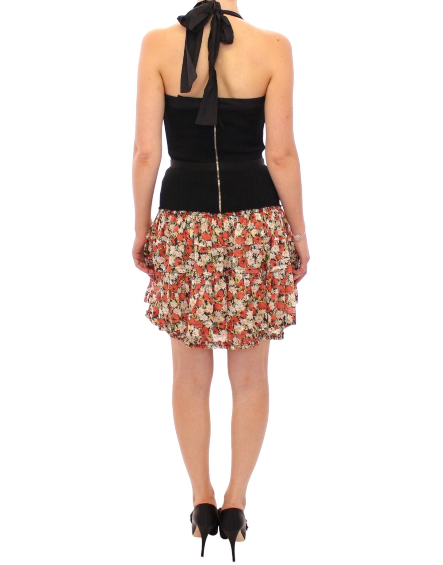 Robe à fines bretelles Dolce & Gabbana multicolore à motif floral et coupe bulle