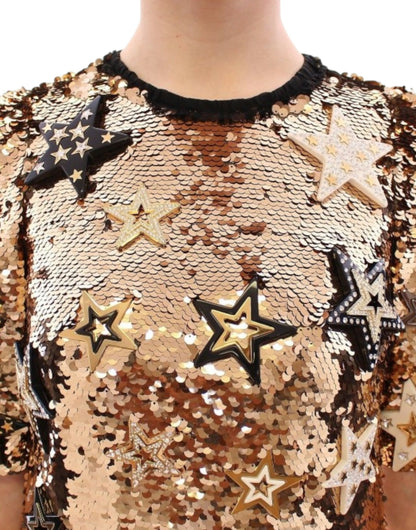 Robe Dolce & Gabbana Masterpiece en sequins dorés et cristaux Swarovski