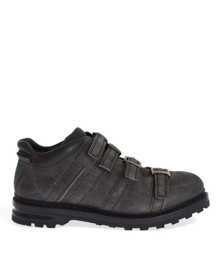 Chaussures bottines Dolce & Gabbana en cuir gris à bride cheville