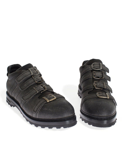Chaussures bottines Dolce & Gabbana en cuir gris à bride cheville