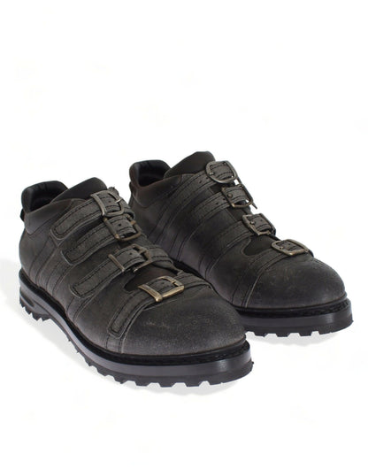 Chaussures bottines Dolce & Gabbana en cuir gris à bride cheville