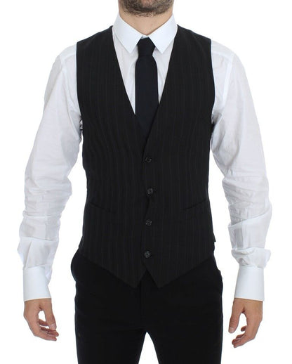 Gilet Dolce & Gabbana Noir Rayé Extensible