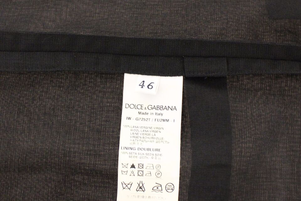 Gilet Veste Costume en Laine Noire Dolce & Gabbana