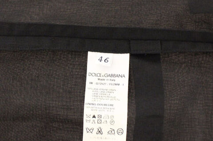 Gilet Veste Costume en Laine Noire Dolce & Gabbana