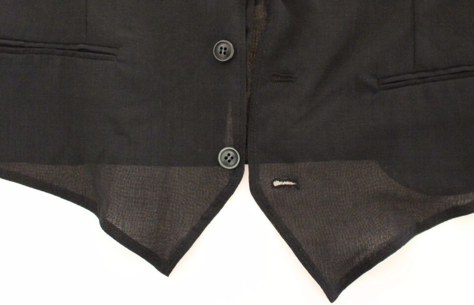 Gilet Veste Costume en Laine Noire Dolce & Gabbana