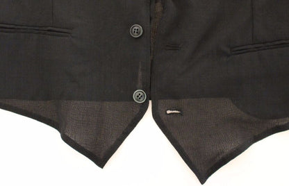 Gilet Veste Costume en Laine Noire Dolce & Gabbana