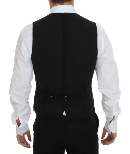 Gilet Veste Costume en Laine Noire Dolce & Gabbana