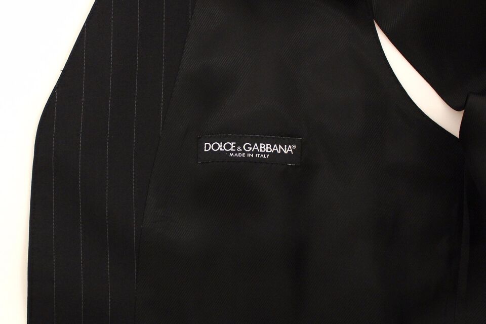 Gilet Dolce & Gabbana en Laine et Soie Rayé Noir