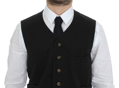 Dolce & Gabbana Gilet Robe en Coton Mélangé Noir