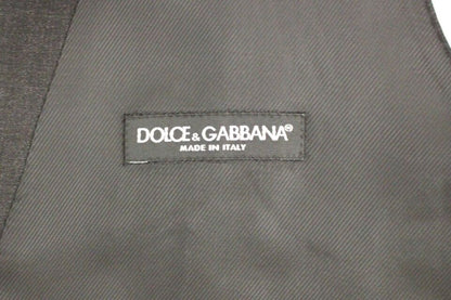 Gilet de costume habillé Dolce & Gabbana gris ajusté boutonné sur le devant