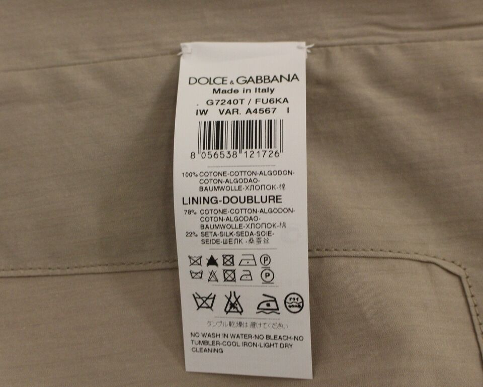 Gilet de Costume Dolce & Gabbana en Coton Beige Coupe Slim à Boutons