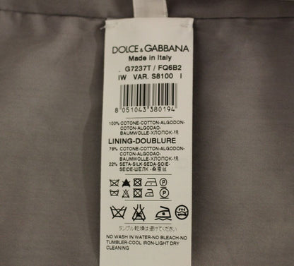 Gilet Dolce & Gabbana gris en coton coupe ajustée, fermeture boutonnée devant