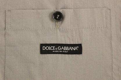 Gilet Dolce & Gabbana gris en coton coupe ajustée, fermeture boutonnée devant